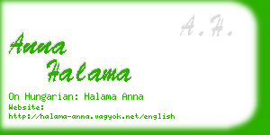 anna halama business card